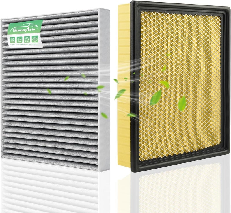 StaunchAuto Engine&Cabin Air Filter for Silverado&Sierra 1500/2500 HD/3500 HD, Suburban/Suburban 3500 HD, Tahoe, Yukon, Cadillac Escalade Air filter Replacement CF11809 CA8755A Automotive Accessories - Image 1